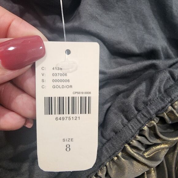 Anthropologie Metallic Pleated Strapless Crop Top NWT - Picture 8 of 8